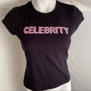 Aeropostale black and pink Celebrity baby tee L